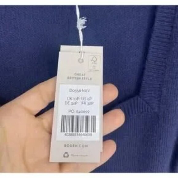 Boden Sweater Dress 6P NWT Square Neck Knitted Navy $160 - Picture 5 of 5